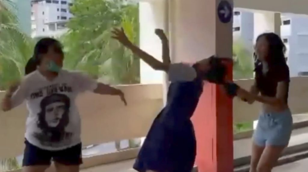 School_girls_fighting_in_carpark_singapore