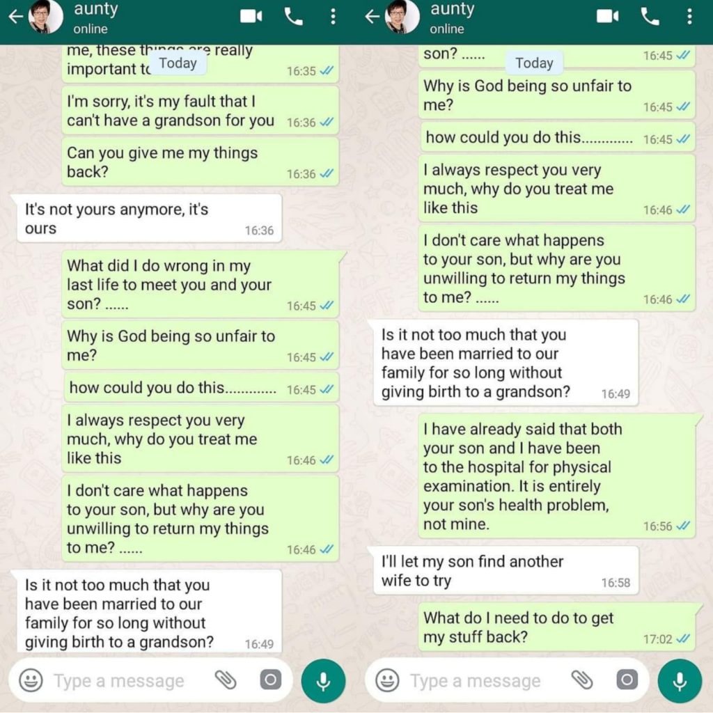 Chat_screenshot_between_husband_wife_unable_to_givebirth