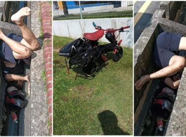 eunos-drain-accident-viral-Power-Assisted-Bicycle
